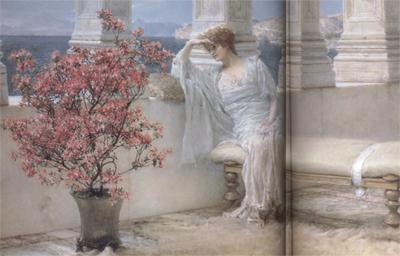 Alma-Tadema, Sir Lawrence Her Eyes Are with her Thoughts and They Are Far Away (mk23) France oil painting art